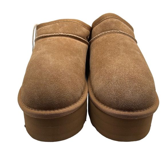 CUSHIONAIRE Women's Genuine Suede Cozy Mule Platform 8.5 CHESTNUT - Picture 2 of 7